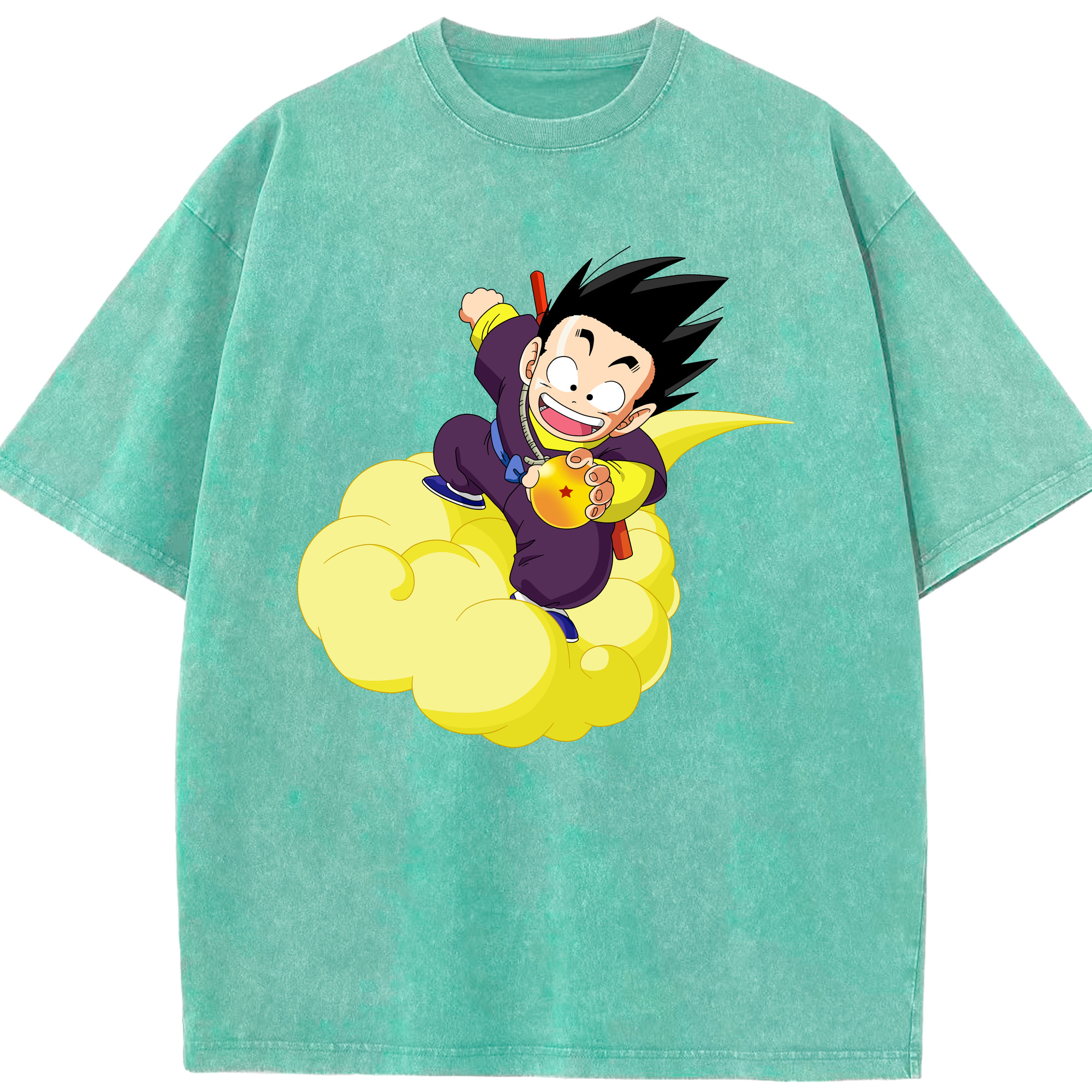 （画像用） ドラゴンボール 孫悟空（そん ごくう）Son Goku カカロット DRAGON BALL Kakarotto 綿100% ヴィンテージ風 半袖Tシャツ（フロントプリント）
